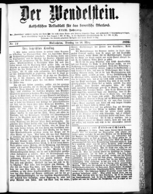 Wendelstein Dienstag 28. März 1899