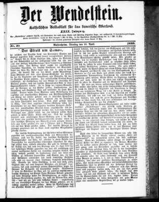 Wendelstein Dienstag 18. April 1899