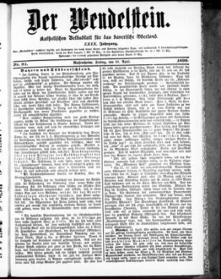 Wendelstein Freitag 21. April 1899