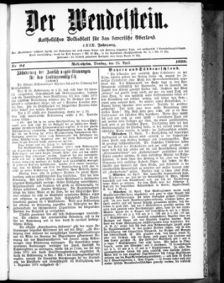 Wendelstein Dienstag 25. April 1899