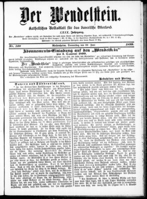 Wendelstein Donnerstag 22. Juni 1899