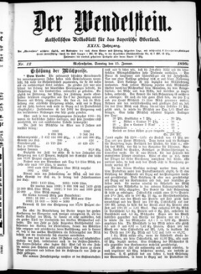 Wendelstein Sonntag 15. Januar 1899