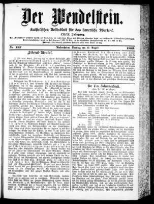 Wendelstein Sonntag 13. August 1899