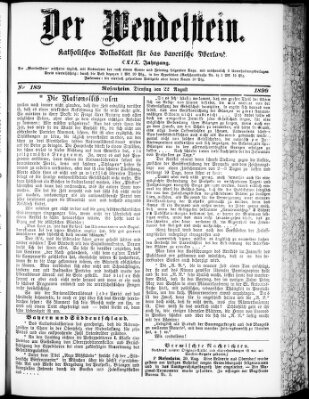 Wendelstein Dienstag 22. August 1899