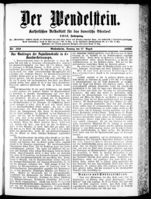 Wendelstein Sonntag 27. August 1899