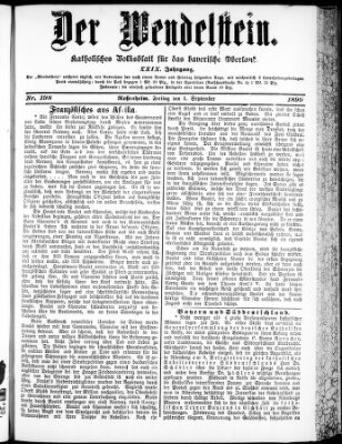 Wendelstein Freitag 1. September 1899