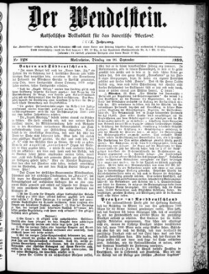 Wendelstein Dienstag 26. September 1899