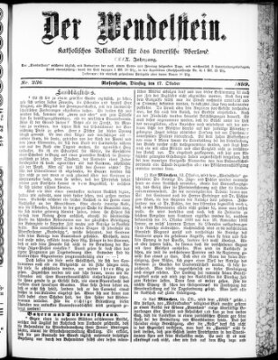 Wendelstein Dienstag 17. Oktober 1899