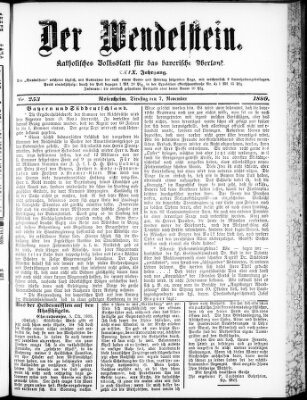 Wendelstein Dienstag 7. November 1899