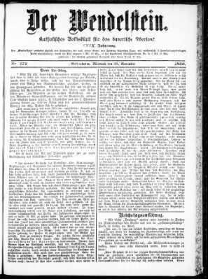 Wendelstein Mittwoch 29. November 1899