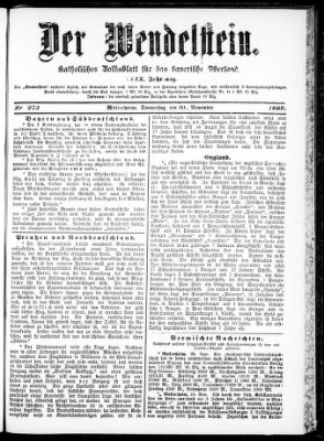 Wendelstein Donnerstag 30. November 1899