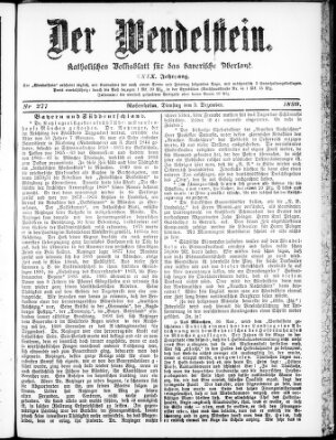 Wendelstein Dienstag 5. Dezember 1899