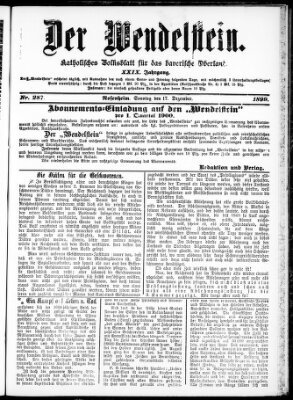 Wendelstein Sonntag 17. Dezember 1899