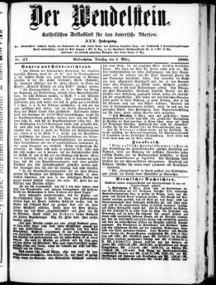 Wendelstein Dienstag 6. März 1900