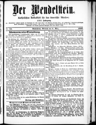 Wendelstein Mittwoch 21. März 1900