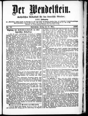 Wendelstein Freitag 30. März 1900