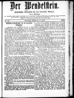 Wendelstein Dienstag 10. April 1900