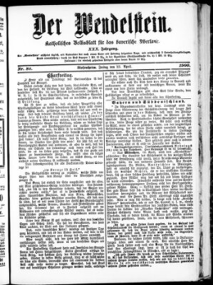 Wendelstein Freitag 13. April 1900