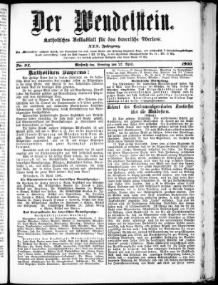 Wendelstein Sonntag 22. April 1900