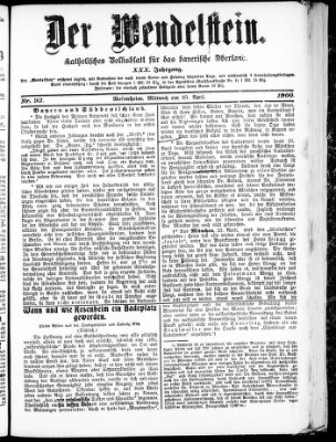 Wendelstein Mittwoch 25. April 1900