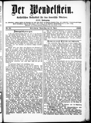 Wendelstein Donnerstag 26. April 1900