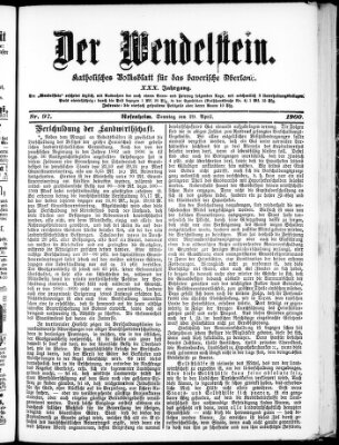 Wendelstein Sonntag 29. April 1900