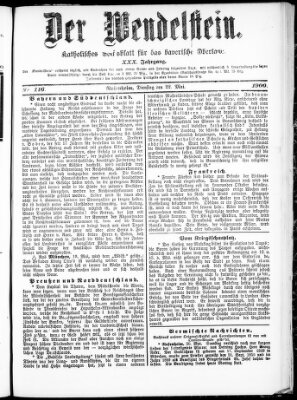 Wendelstein Dienstag 22. Mai 1900