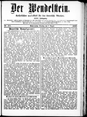 Wendelstein Dienstag 7. August 1900