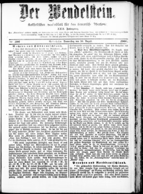 Wendelstein Donnerstag 30. August 1900