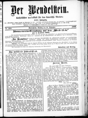 Wendelstein Samstag 29. September 1900