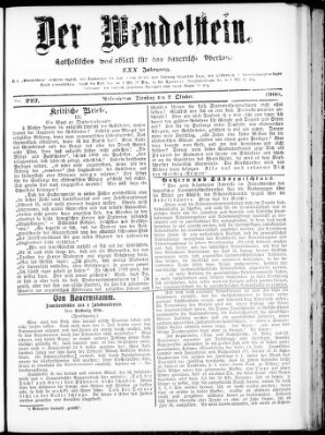 Wendelstein Dienstag 2. Oktober 1900