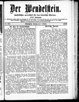 Wendelstein Samstag 6. Oktober 1900