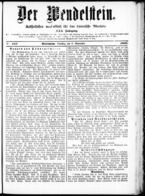 Wendelstein Dienstag 6. November 1900