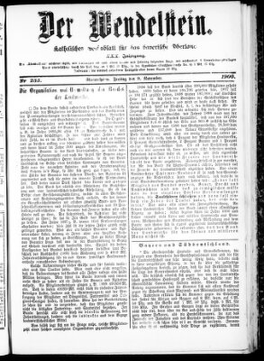 Wendelstein Freitag 9. November 1900