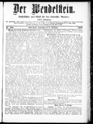 Wendelstein Donnerstag 15. November 1900