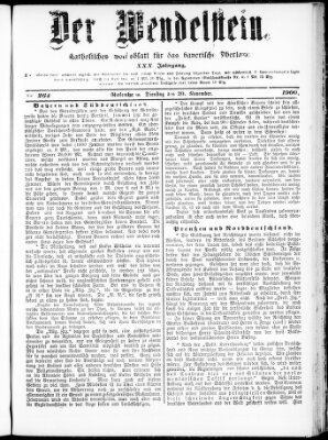 Wendelstein Dienstag 20. November 1900