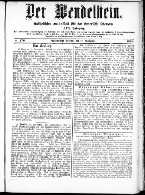 Wendelstein Dienstag 27. November 1900