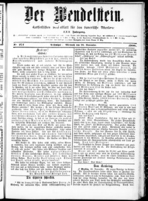 Wendelstein Mittwoch 28. November 1900