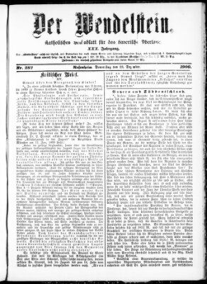 Wendelstein Donnerstag 13. Dezember 1900