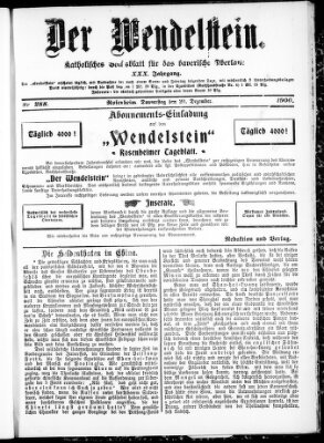 Wendelstein Donnerstag 20. Dezember 1900