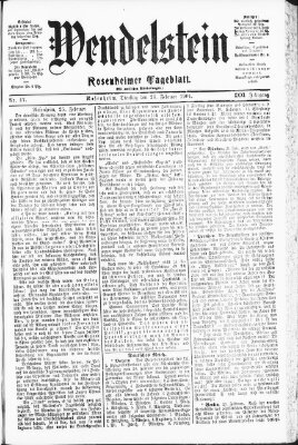 Wendelstein Dienstag 26. Februar 1901