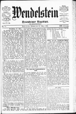 Wendelstein Mittwoch 27. März 1901