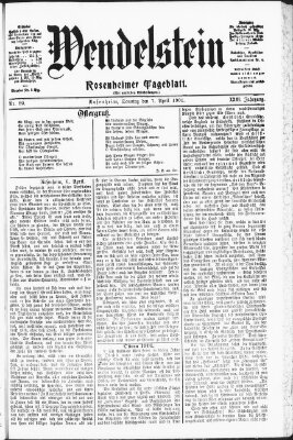 Wendelstein Sonntag 7. April 1901