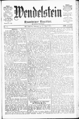 Wendelstein Mittwoch 10. April 1901