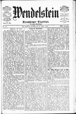 Wendelstein Sonntag 14. April 1901