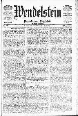 Wendelstein Sonntag 21. April 1901