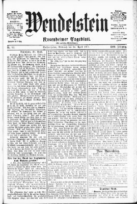 Wendelstein Mittwoch 24. April 1901