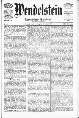 Wendelstein Donnerstag 25. April 1901