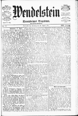 Wendelstein Sonntag 28. April 1901