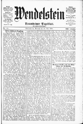 Wendelstein Mittwoch 15. Mai 1901